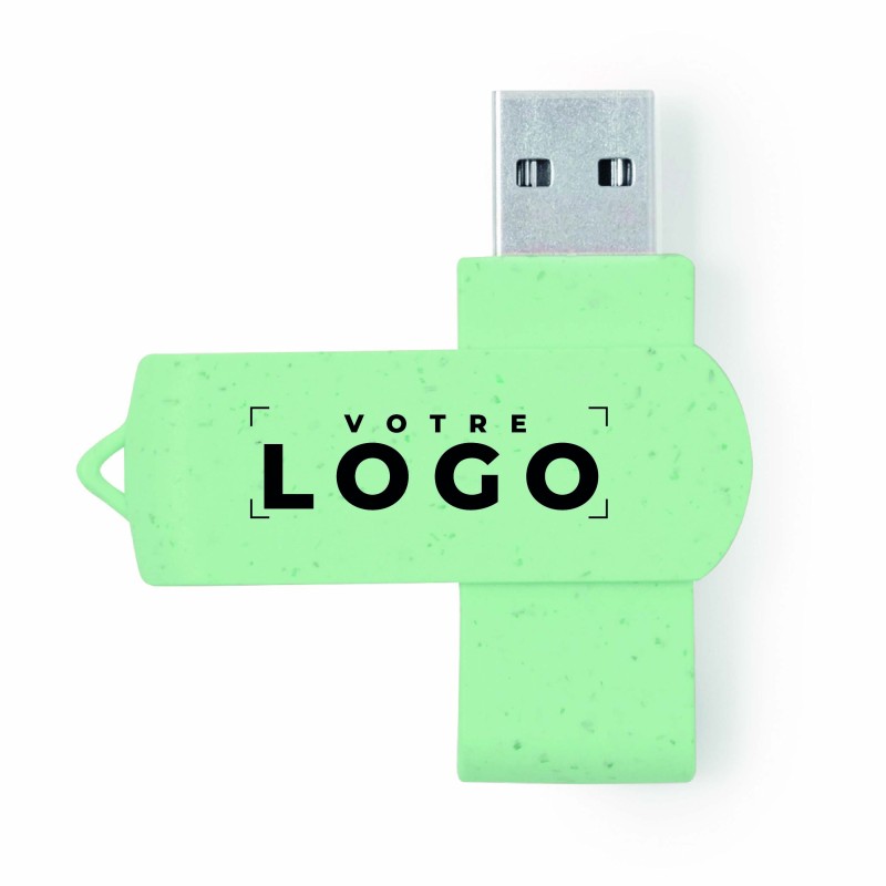 Clé USB 16 Go écologique en canne à blé – Goodie personnalisable