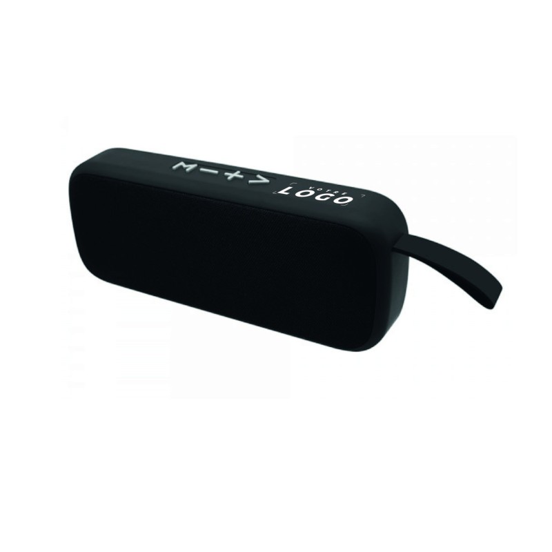 Enceinte Bluetooth personnalisable avec lanière – Goodie élégant