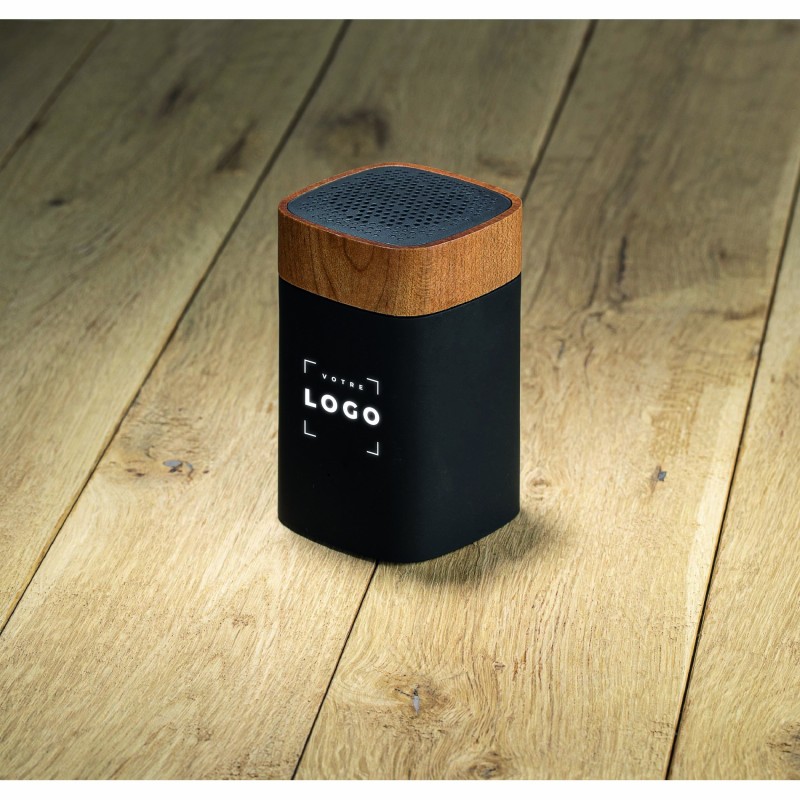 Enceinte Bluetooth 5W personnalisable avec finition bois d’érable FSC®
