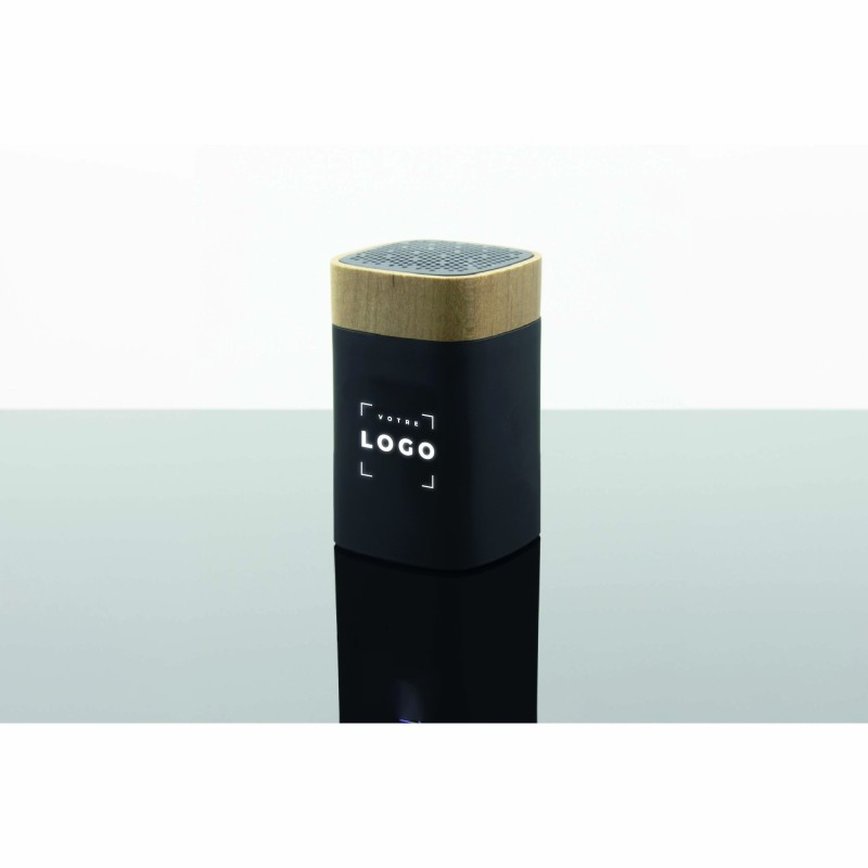 Enceinte Bluetooth 5W personnalisable avec finition bois d’érable FSC®