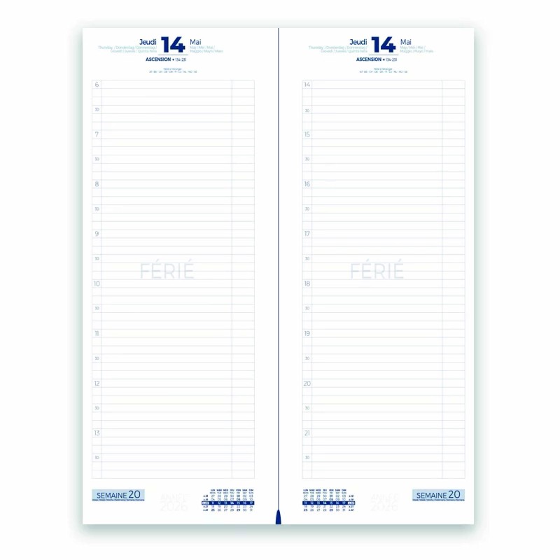 Agenda de caisse professionnel 448 pages – Grand format 130x330 mm