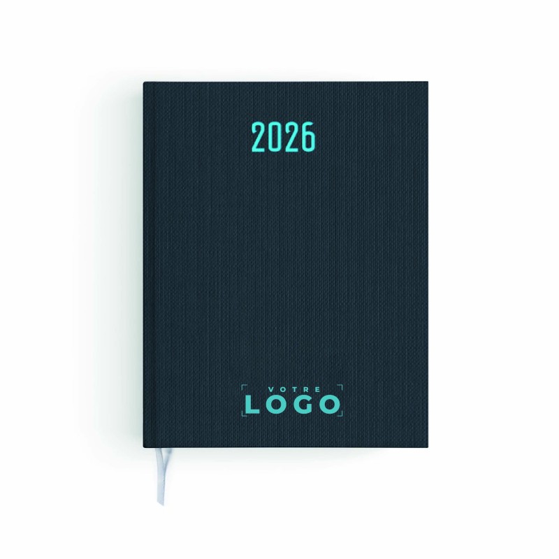 Agenda de bureau personnalisé effet toilé – Made in France & éco