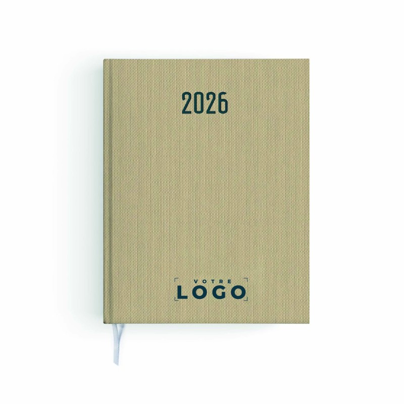 Agenda de bureau personnalisé effet toilé – Made in France & éco