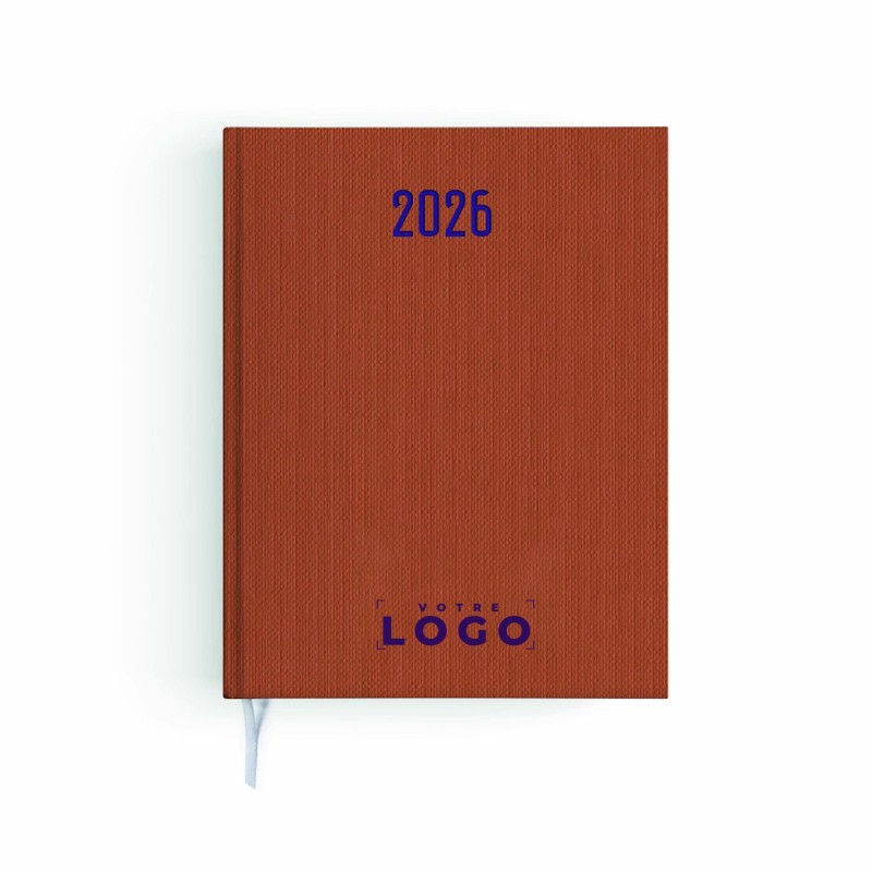 Agenda de bureau personnalisé effet toilé – Made in France & éco