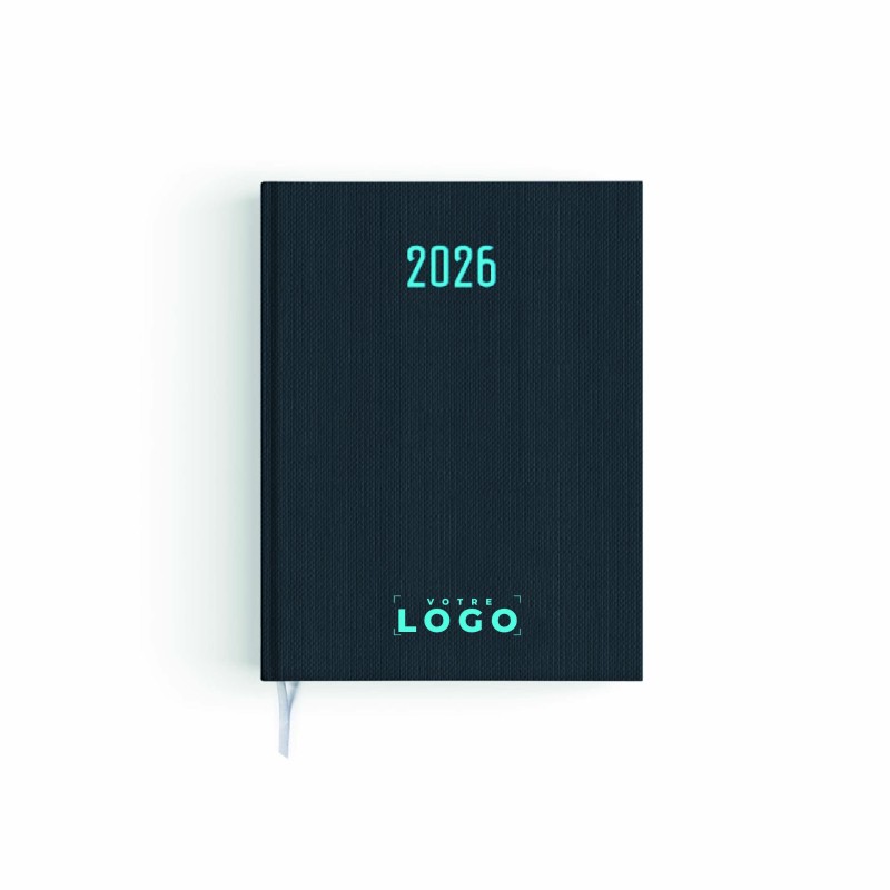 Agenda de bureau personnalisé effet toilé – Made in France & éco