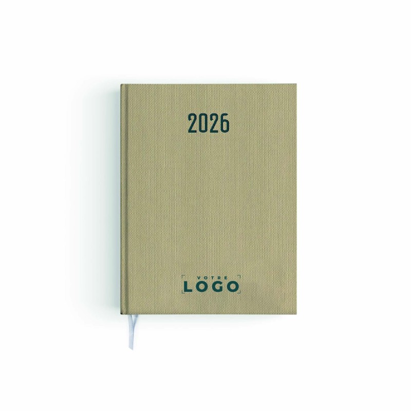 Agenda de bureau personnalisé effet toilé – Made in France & éco
