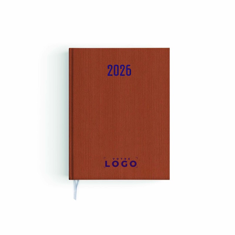Agenda de bureau personnalisé effet toilé – Made in France & éco