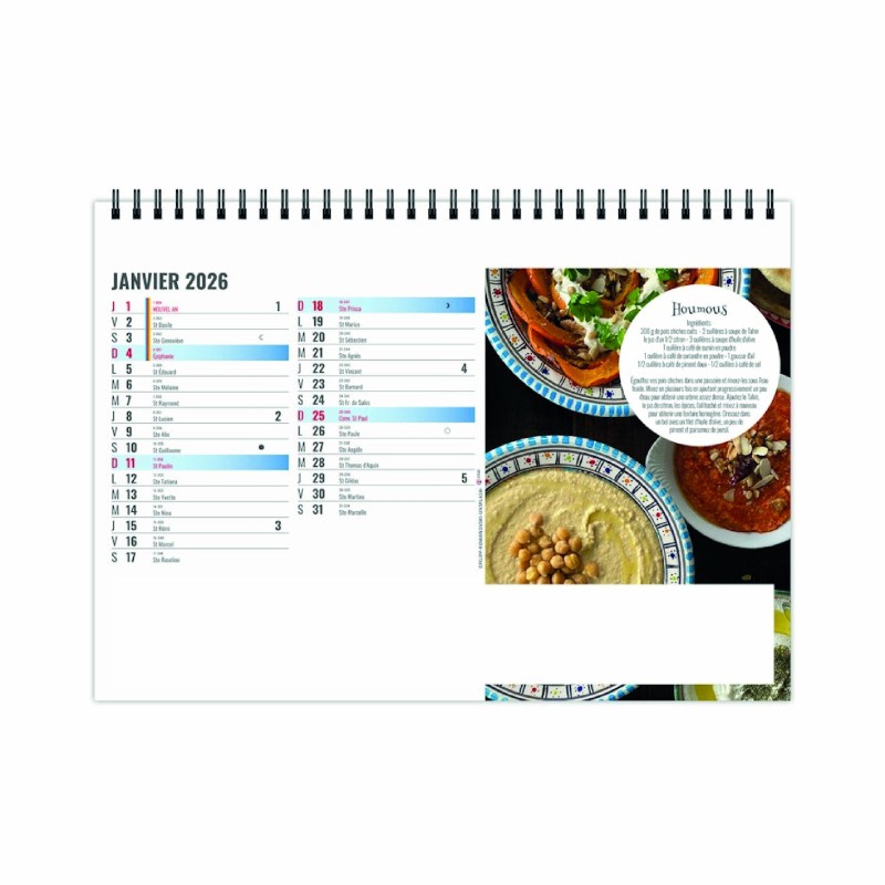 Chevalet de bureau mensuel – Calendrier professionnel Made in France