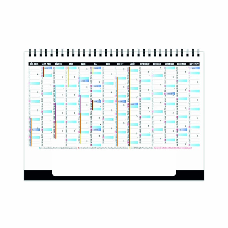 Chevalet de bureau mensuel – Calendrier professionnel Made in France