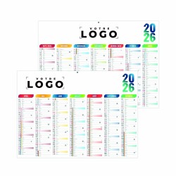 Calendrier bancaire double face – 7 mois par face – Made in France