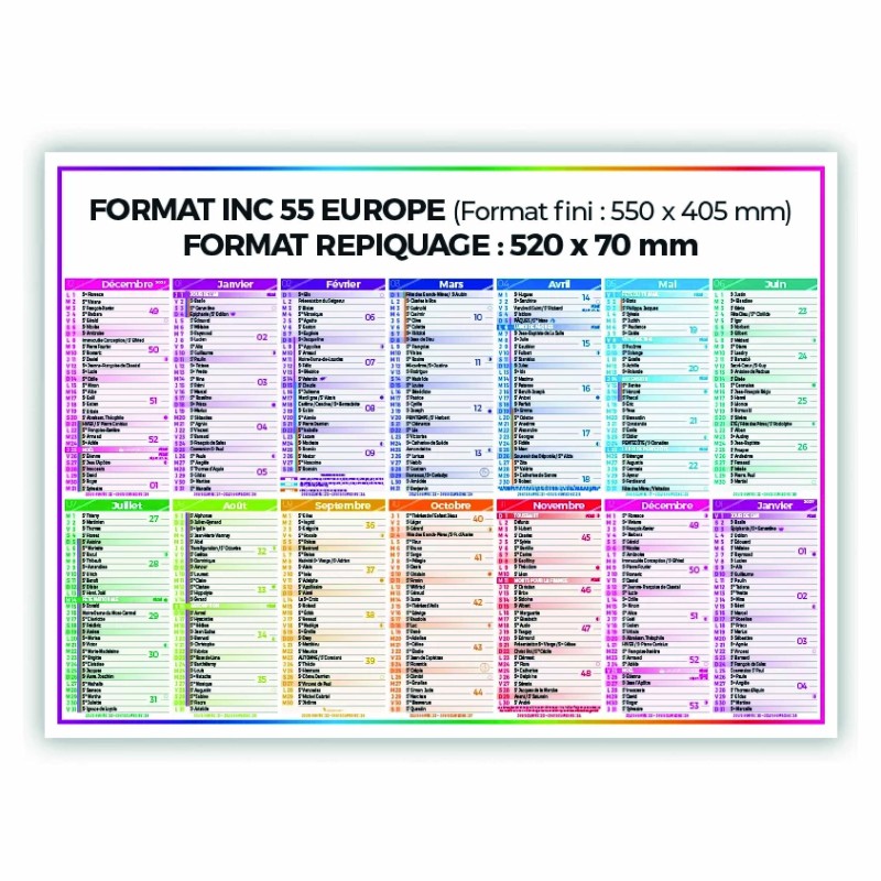 Calendrier bancaire personnalisé 14 mois – Cartonné ou souple