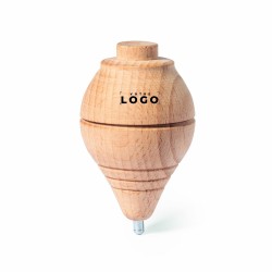 Toupie en bois massif personnalisée – Goodie ludique pour entreprise