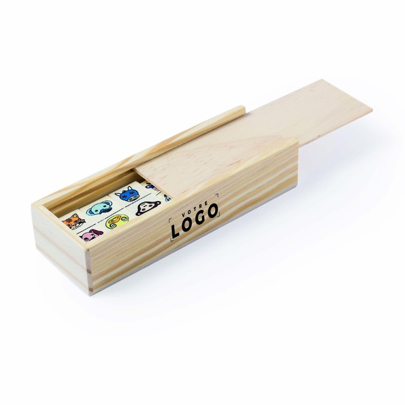 Dominos en bois personnalisés – Jeu ludique et éducatif à offrir