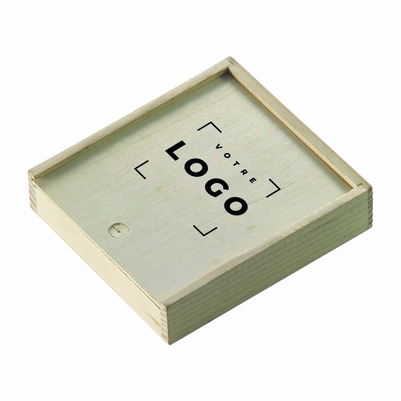 Coffret de jeu de 54 cartes et 5 dés en bois personnalisé