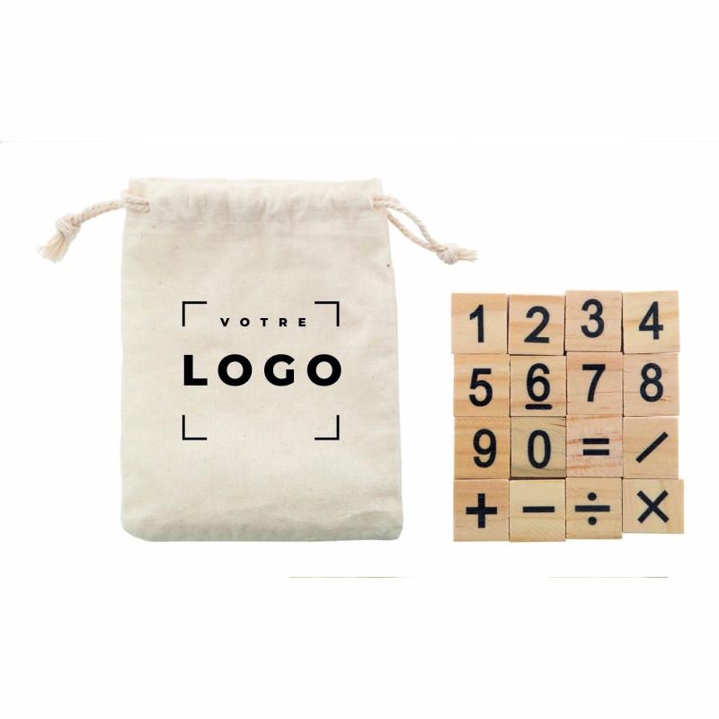 Jeu éducatif de calculs en bois personnalisé – Objet utile et original