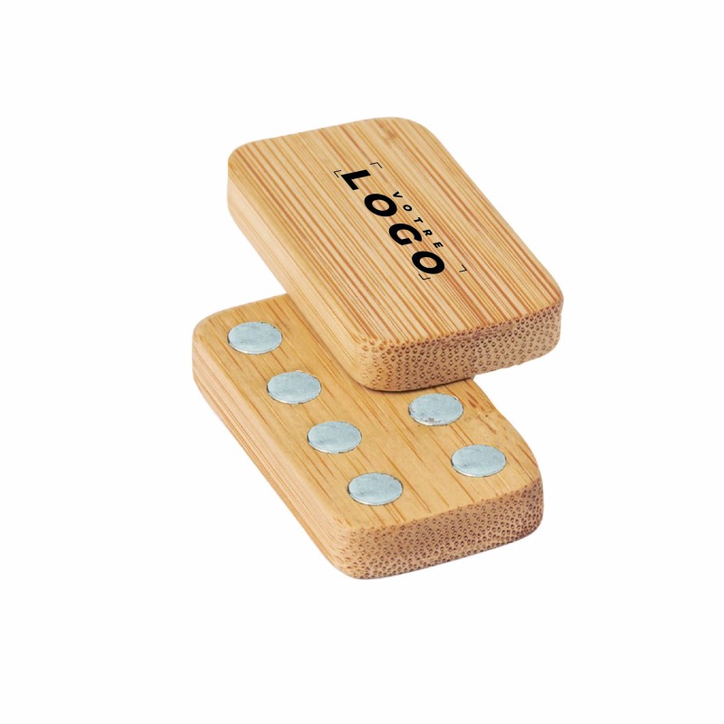 Anti-stress magnétique en bambou personnalisable | Goodies éco