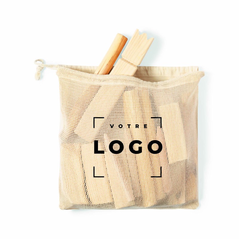 Jeu de kubb en bois naturel – Set complet avec sac de transport