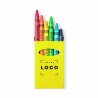 Boîte de 6 crayons de cire colorés avec boîte cartonnée
