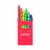 Boîte de 6 crayons de cire colorés avec boîte cartonnée
