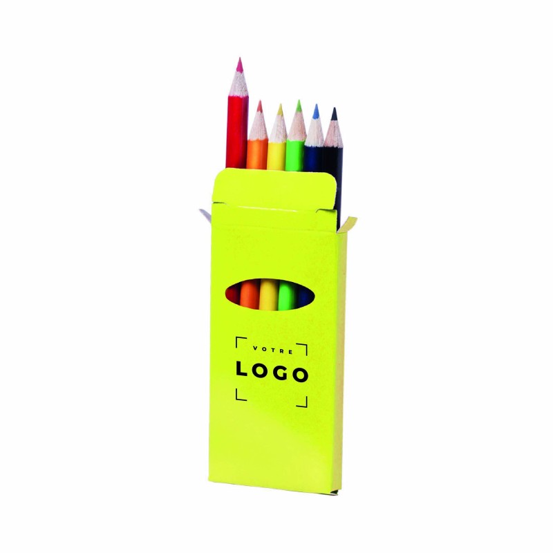 Boîte de 6 crayons de couleur personnalisables – Objet coloré