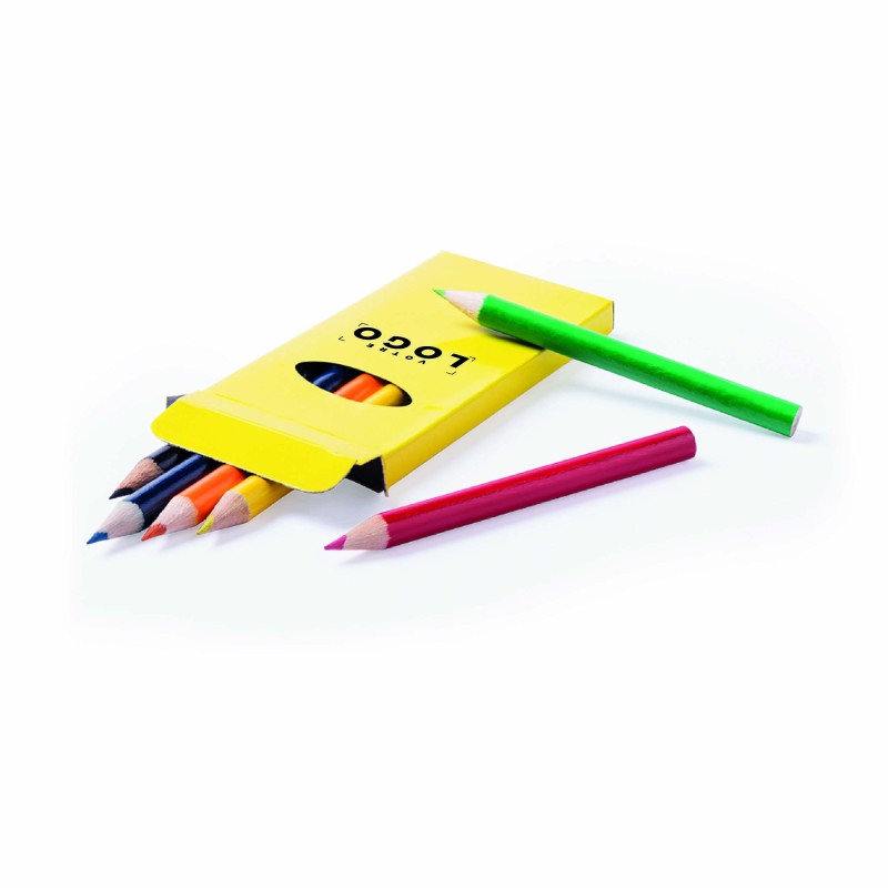 Boîte de 6 crayons de couleur personnalisables – Objet coloré