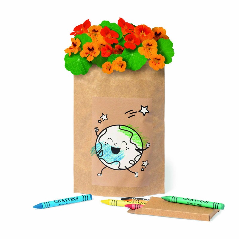 Pot avec graines de capucine et crayons – Goodie écologique