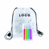 Sac à cordon à coloriage personnalisé avec 5 marqueurs  Goodie créatif