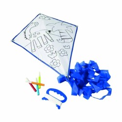 Cerf-volant en polyester à colorier – Kit avec 4 feutres