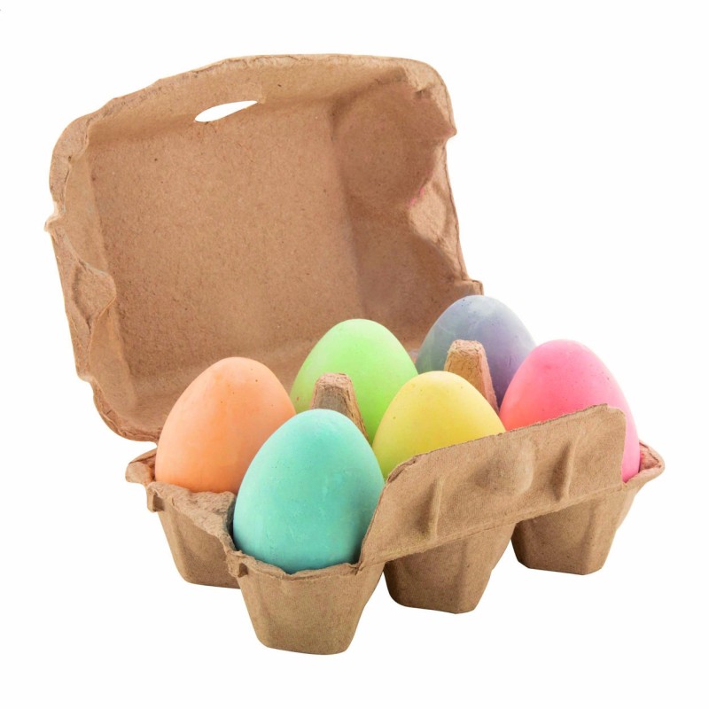 6 œufs en craie colorée – Coffret carton original et personnalisable