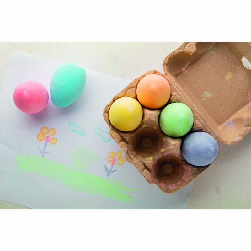 6 œufs en craie colorée – Coffret carton original et personnalisable