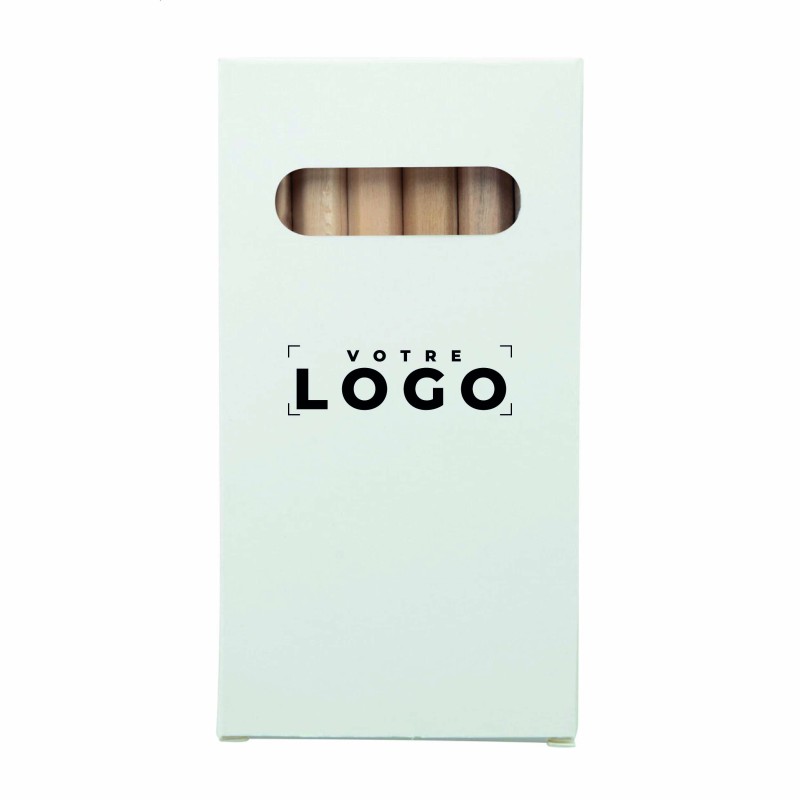 Crayons de couleur en bois – Coffret papier imprimé personnalisé
