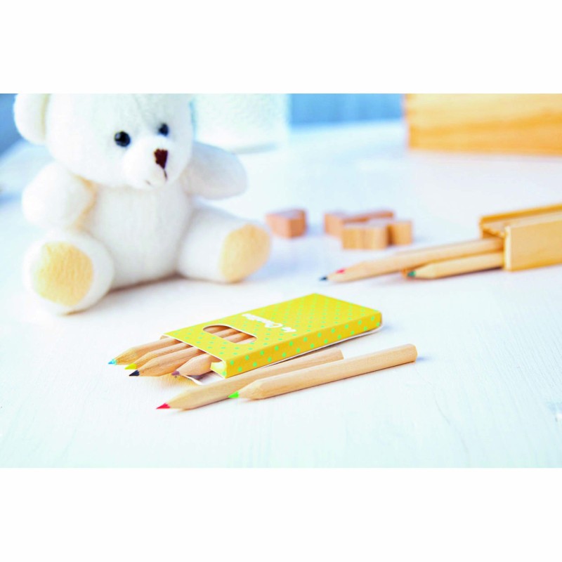 Crayons de couleur en bois – Coffret papier imprimé personnalisé