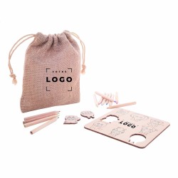 Jeu de coloriage et association de formes en bois avec crayons