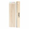 Set de coloriage 6 pièces en boîte bois avec règle 20 cm