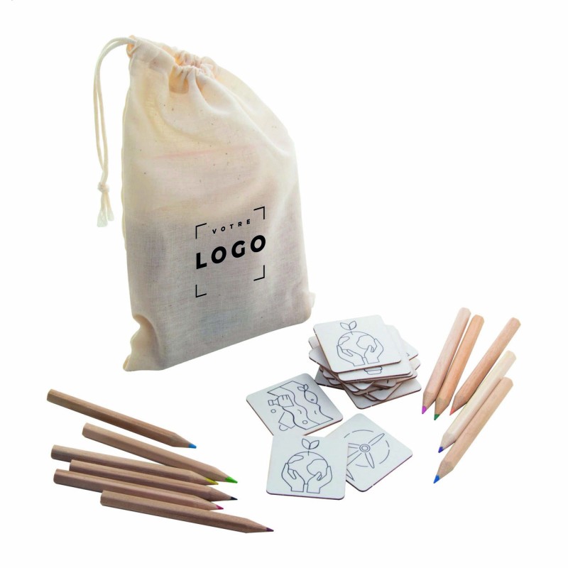 Jeu de memory à colorier écologique – Cadeau d’affaires personnalisé