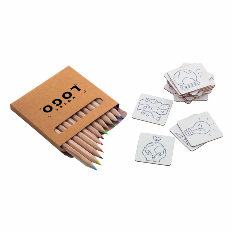 Jeu de memory à colorier écologique – Cadeau d’affaires personnalisé