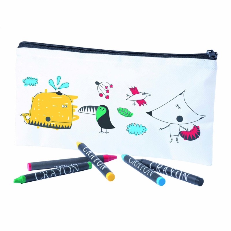 Étui à colorier personnalisé avec 5 crayons de couleur