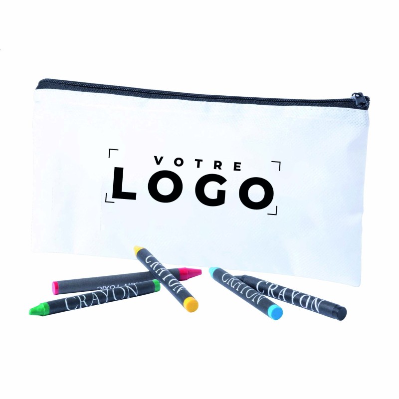 Étui à colorier personnalisé avec 5 crayons de couleur