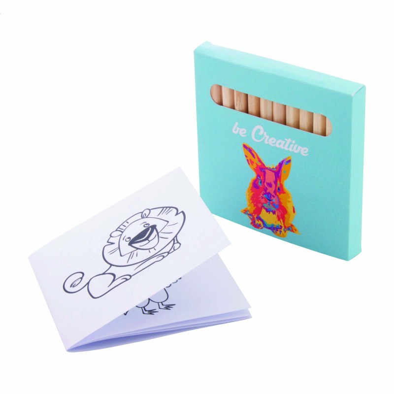 Jeu de coloriage personnalisé – Crayons et livre en boîte