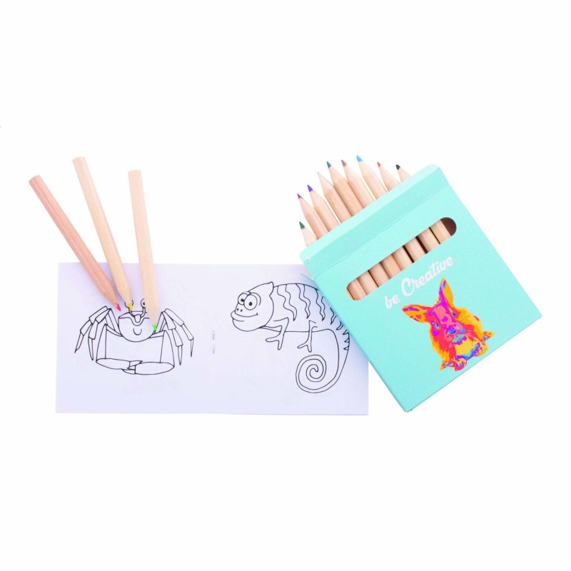 Jeu de coloriage personnalisé – Crayons et livre en boîte