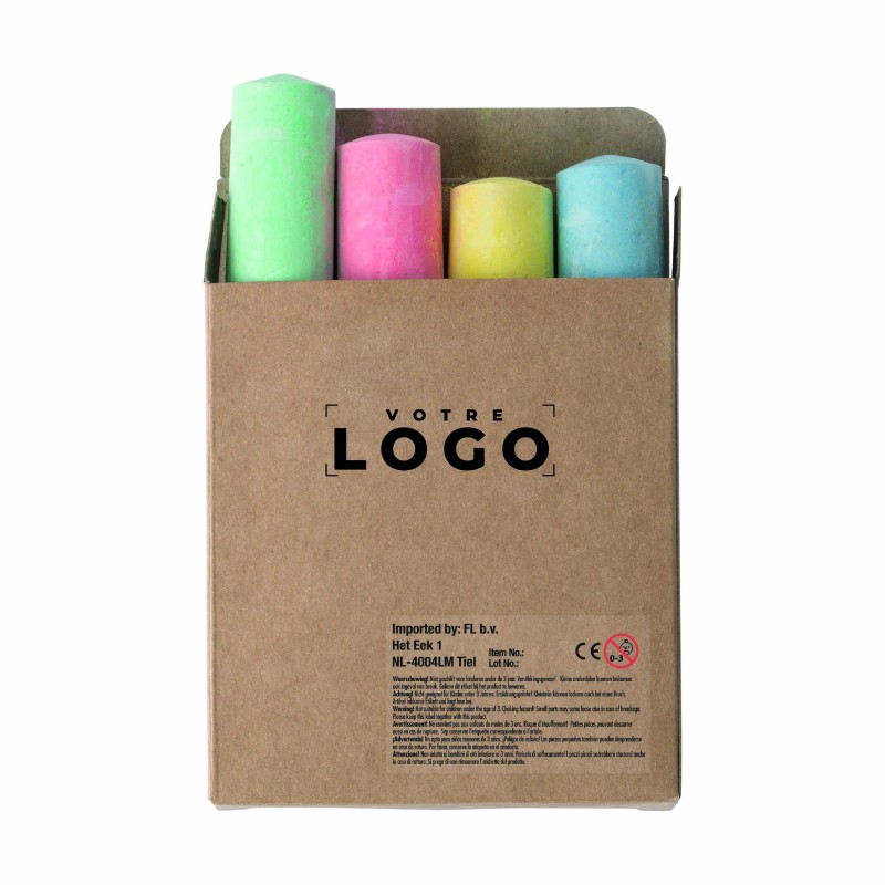 Set de 4 craies personnalisables – Boîte kraft écologique
