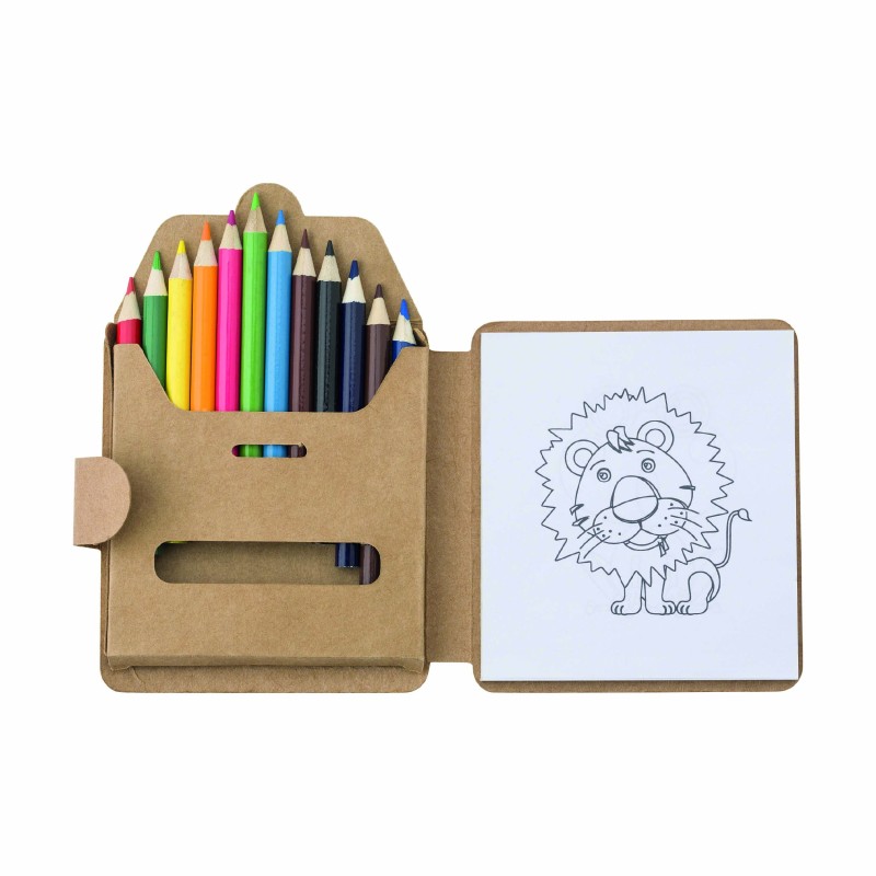 Set de dessin personnalisable – 12 crayons et 12 feuilles de coloriage