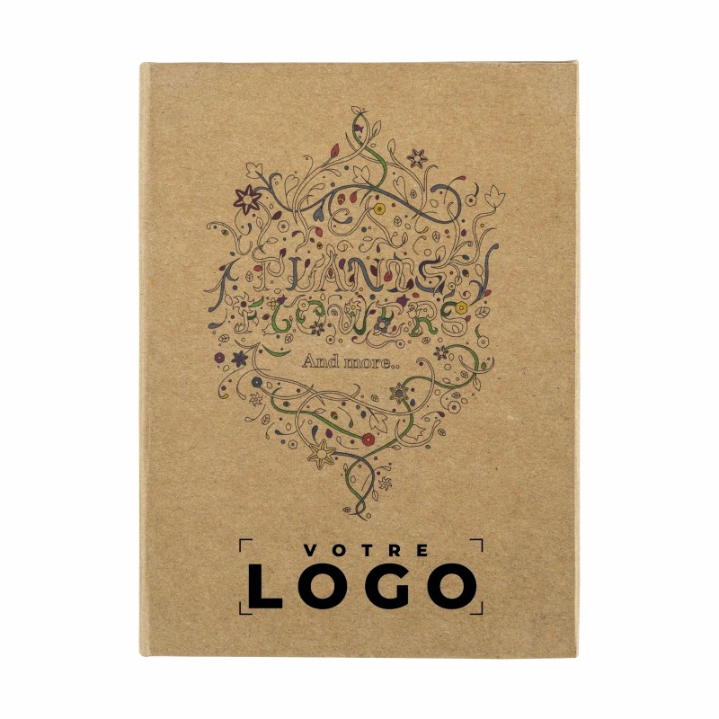 Carnet de coloriage personnalisable avec 50 dessins et 12 crayons