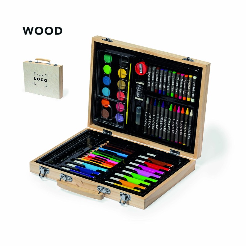 Mallette de coloriage en bois personnalisable – Goodie créatif