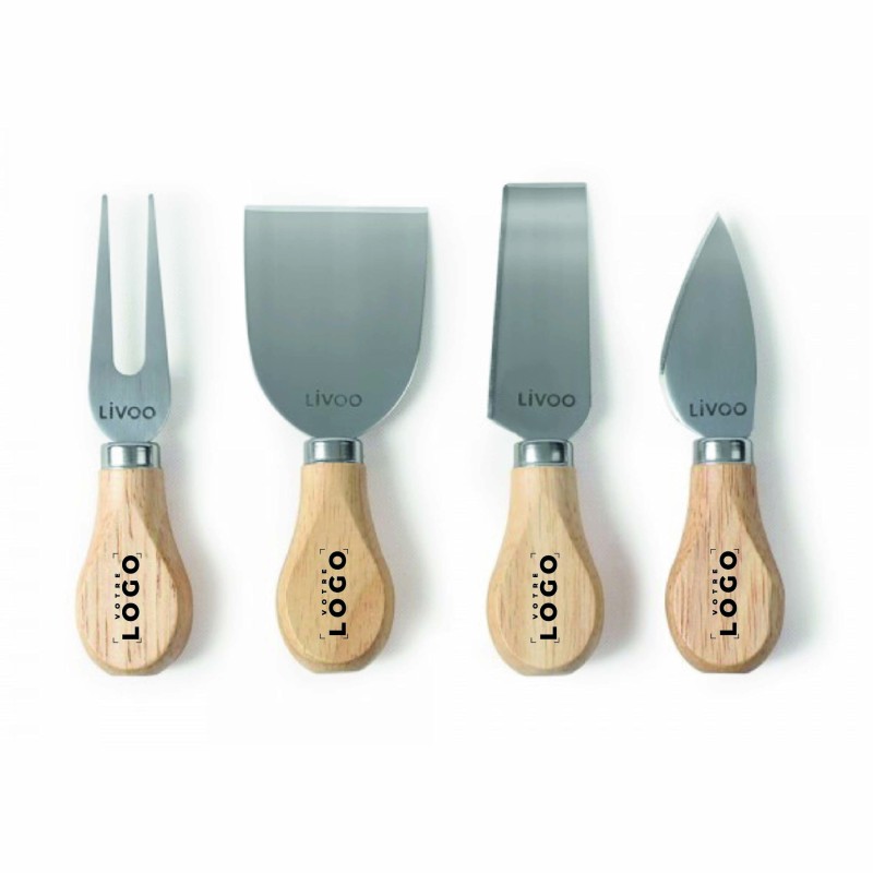 Plateau à Fromage Pivotant Personnalisable – Bois d’Hévéa & Ustensiles