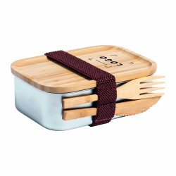 Lunch Box en Inox avec Couvercle Bambou – Personnalisable