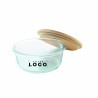 Lunch Box Ronde en Verre avec Couvercle Bambou – Personnalisable