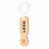 Porte-clés bambou avec jeton pour chariot – Personnalisable