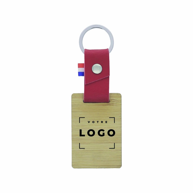 Porte-clés français végétal bambou – Personnalisable