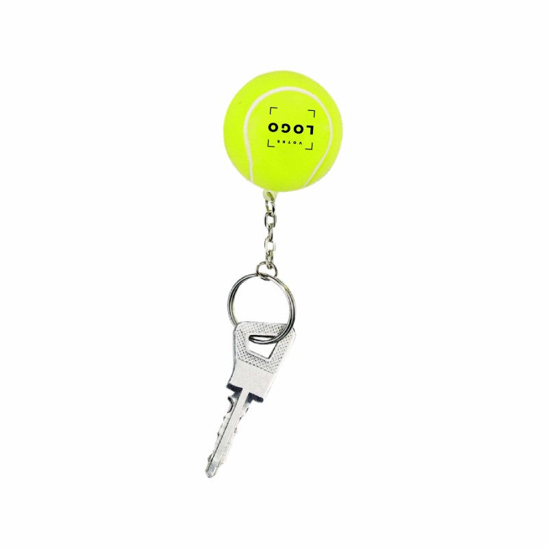 Porte-clés balle de tennis – Mousse PU personnalisable